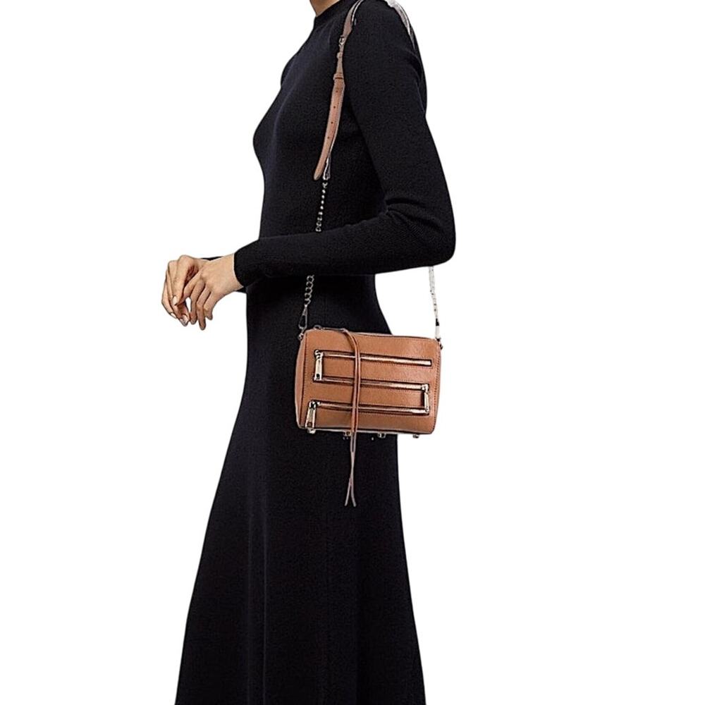 NWT Rebecca Minkoff Mini 5 Zip $195 Crossbody Bag in Almond Bloomingdale's